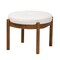 Baxton Studio Iliana Japandi Cream Boucle Fabric and Walnut Brown Finished Rubberwood Ottoman Footstool 228-12964-ZORO - alternate 1